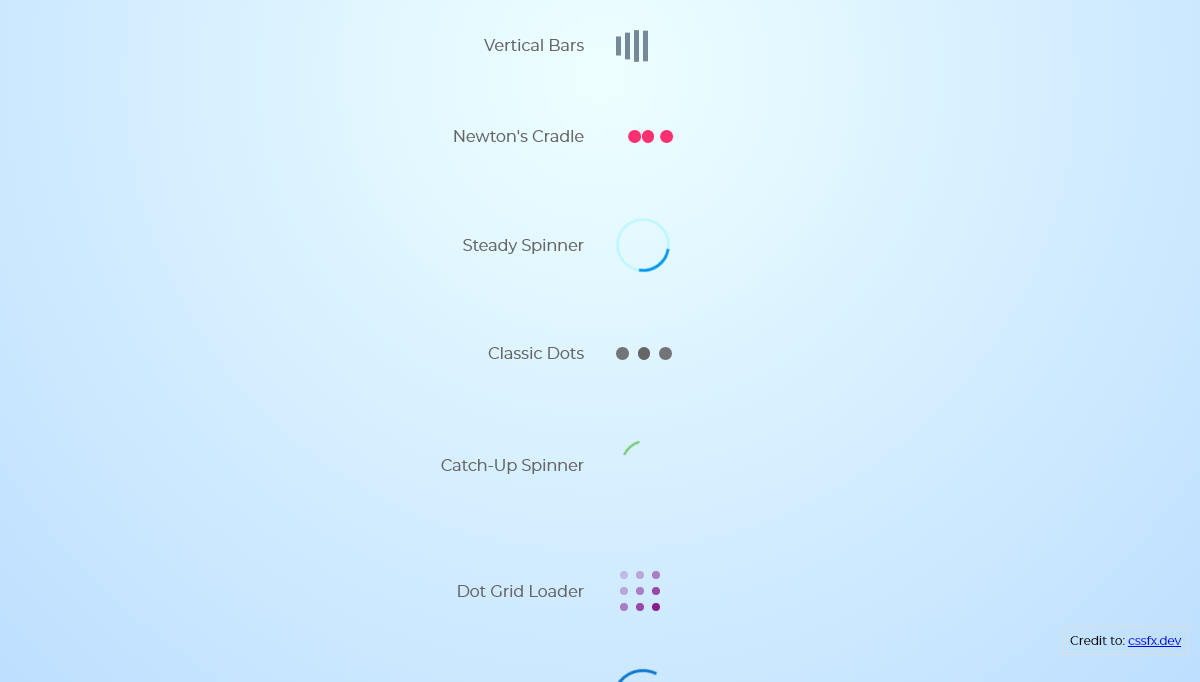 CSS Spinners - Loading Bars