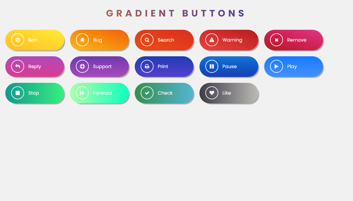 CSS Gradient Buttons - Css Gradient Buttons