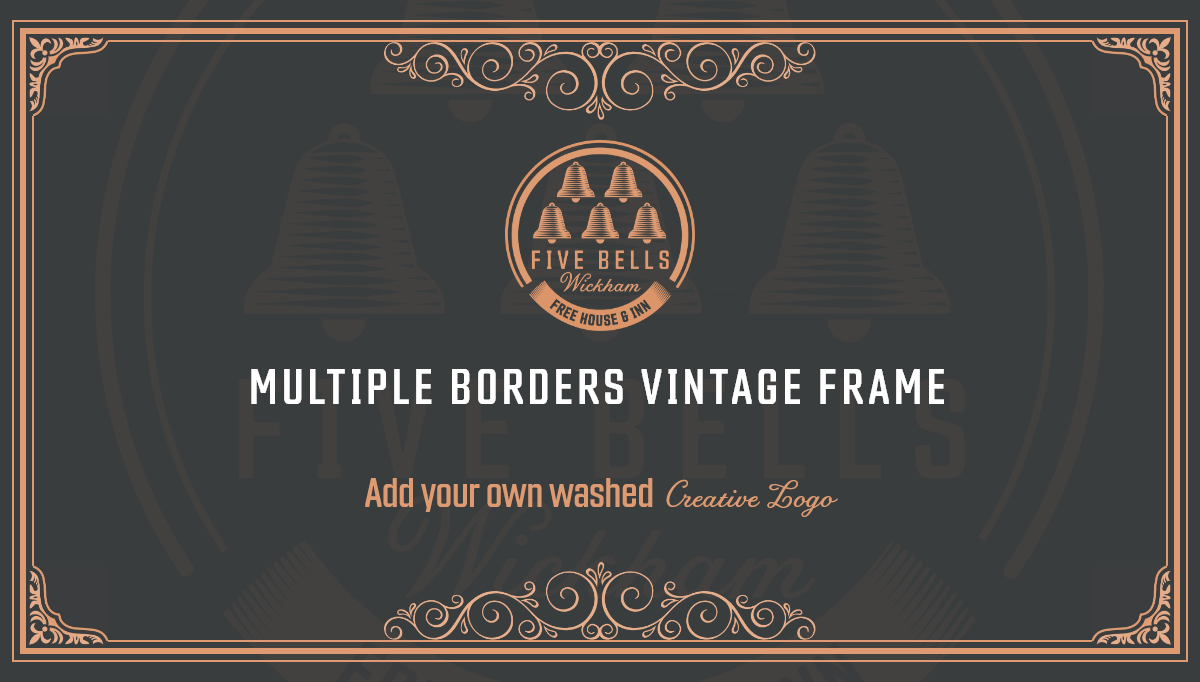 CSS Border Examples - Full Screen Vintage Frame with Multiple Borders