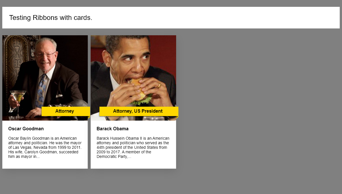 CSS Ribbons - CSS Ribbon Cards
