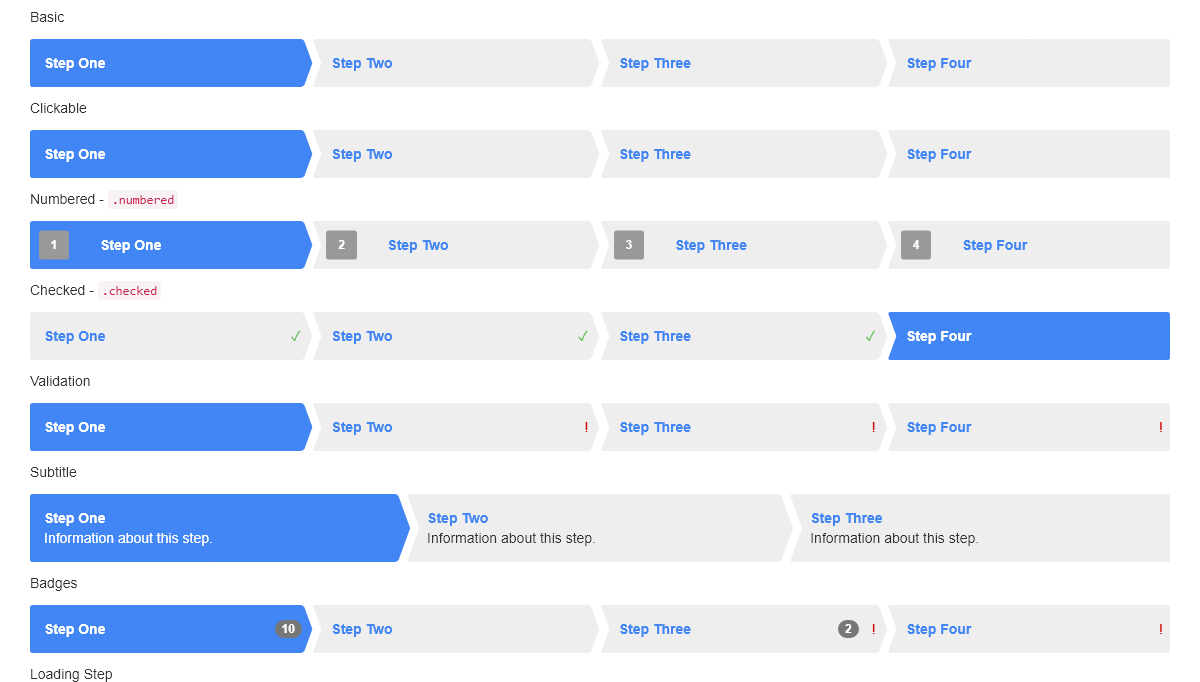 CSS Breadcrumbs - Responsive Multi Step Indicator - CSS