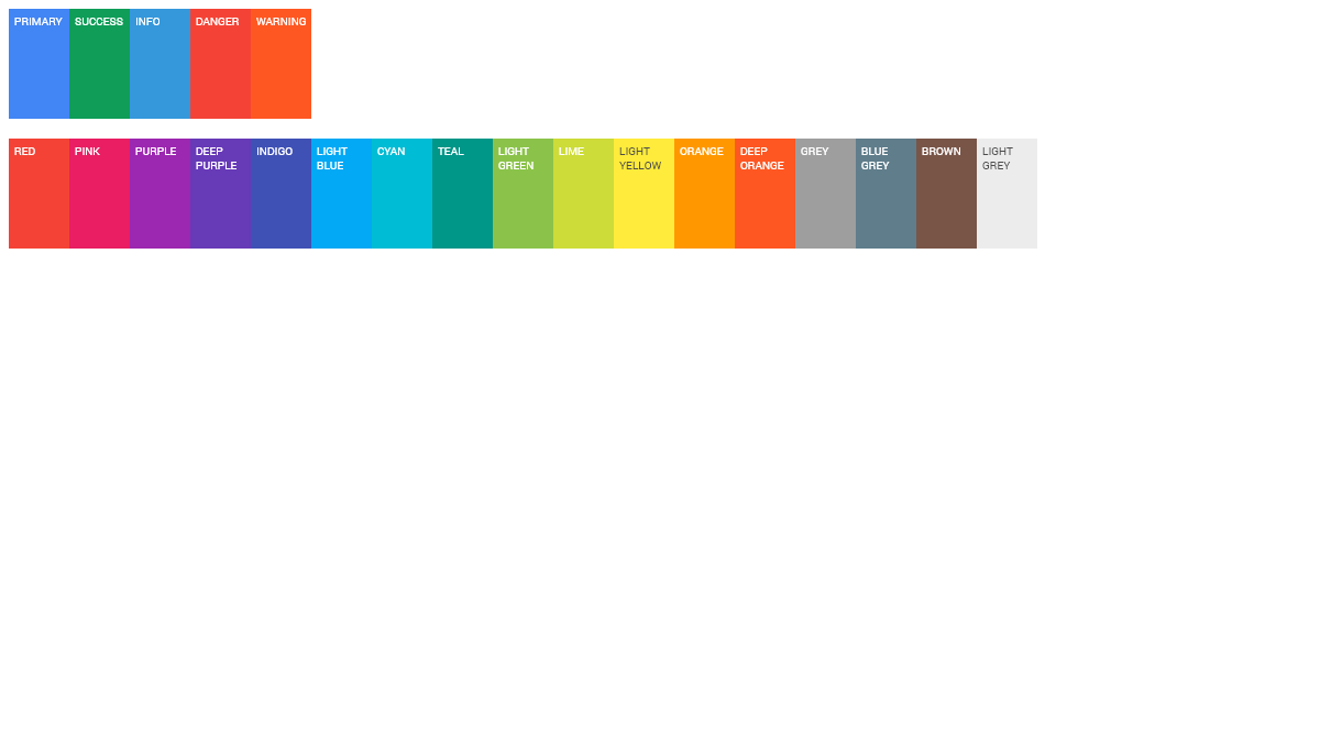 CSS Color Palettes - Material Design for Bootstrap color palette