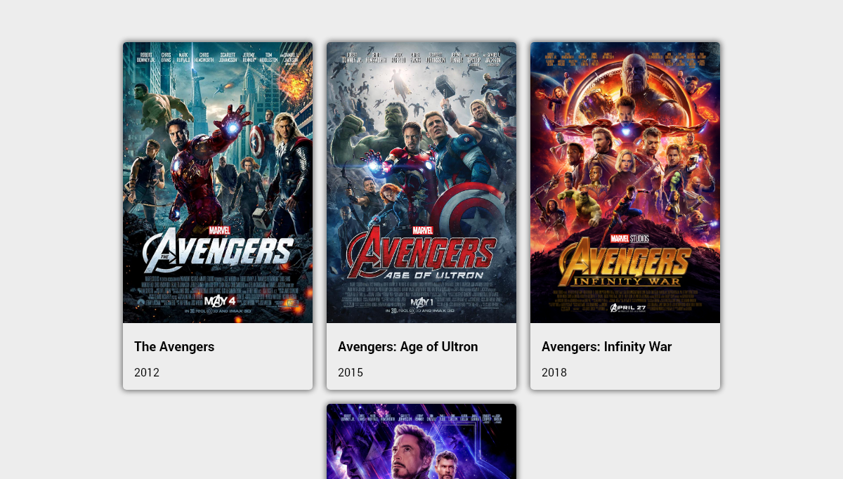 CSS Card Layouts - Avenger Cards