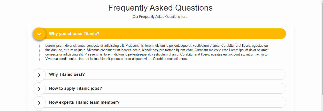 Bootstrap Accordions - ACCORDION Frequently Asked Questions