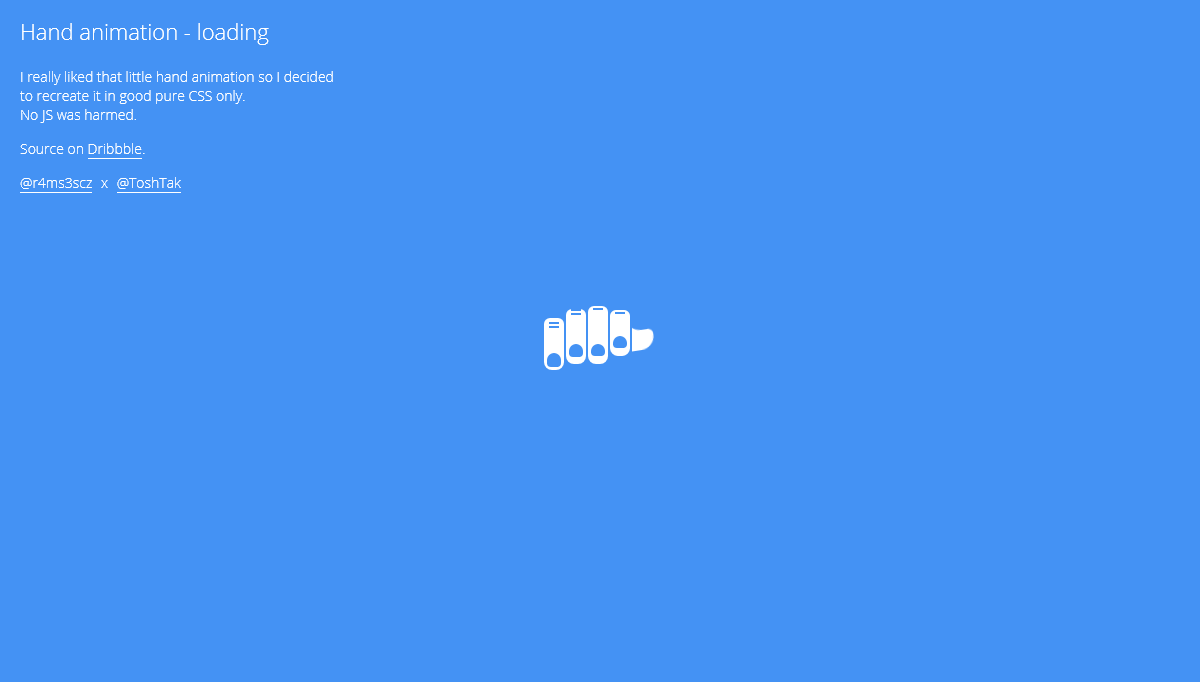 CSS Loaders - Hand animation - loading