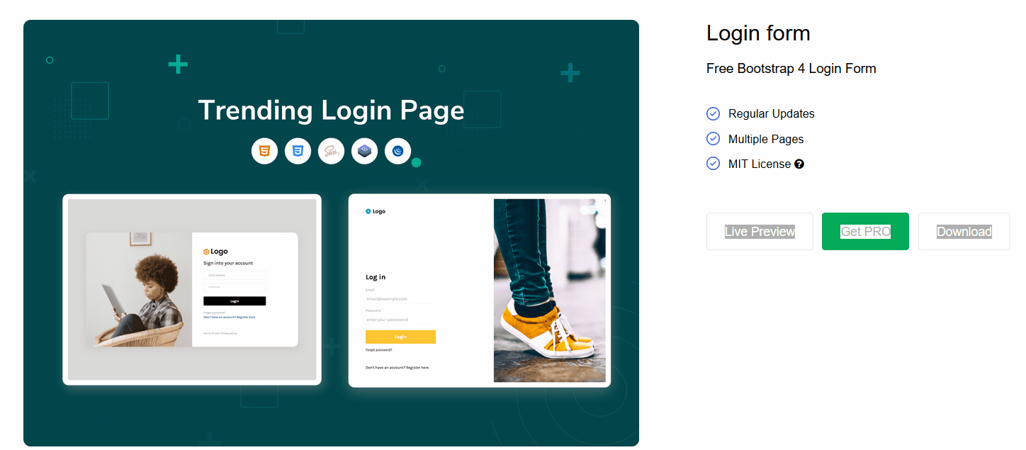 Bootstrap Login Forms - Free Bootstrap 4 Login Form 2