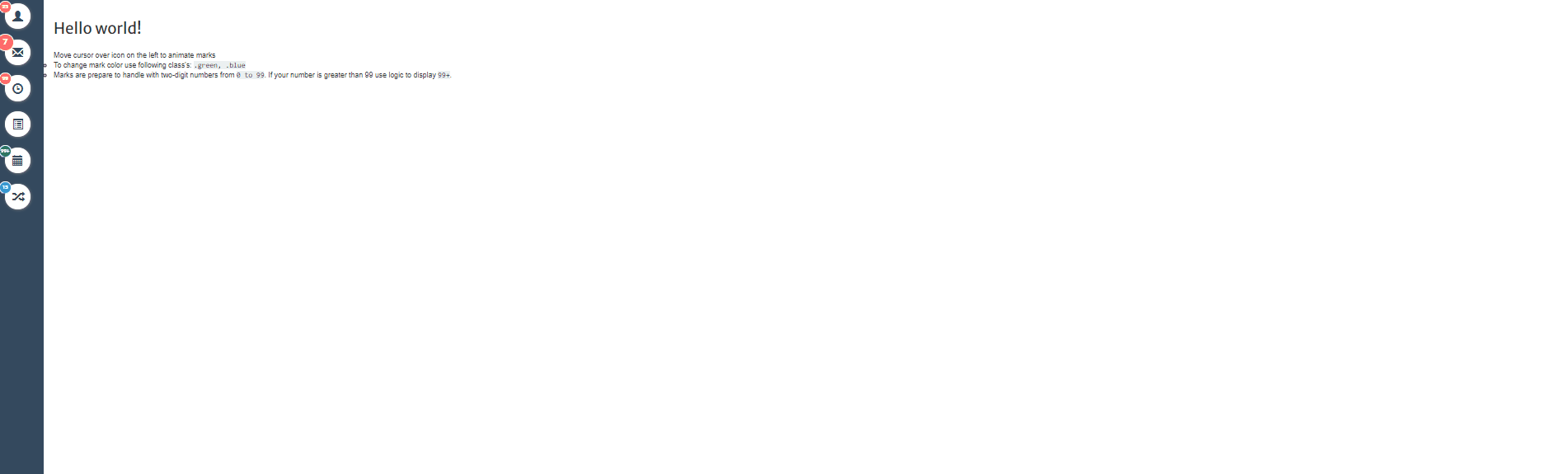 CSS Notifications - Circle notifications