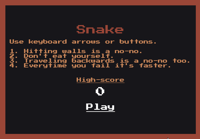 JavaScript Snake Games - 16bit Snake Game