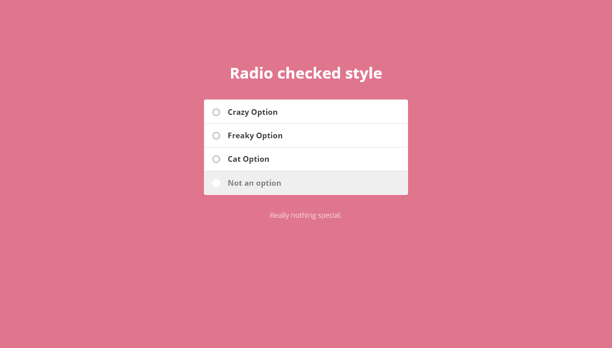 Radio Buttons CSS - Radio checked style