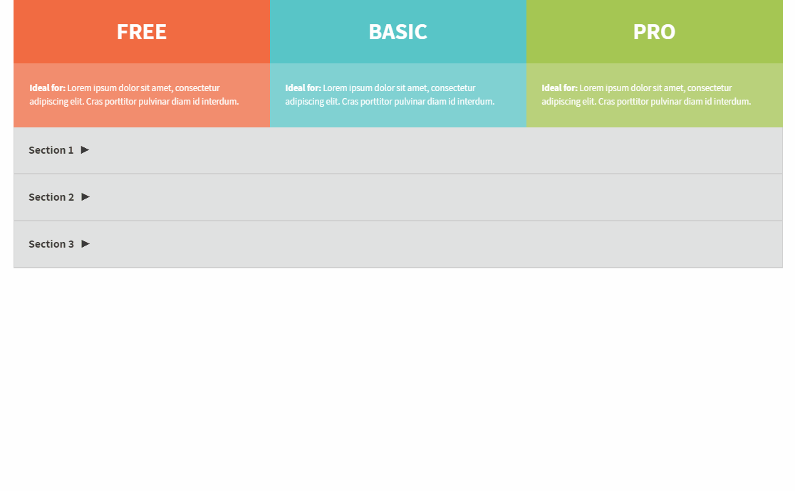 Bootstrap Tables - Table with Collapsible Sections
