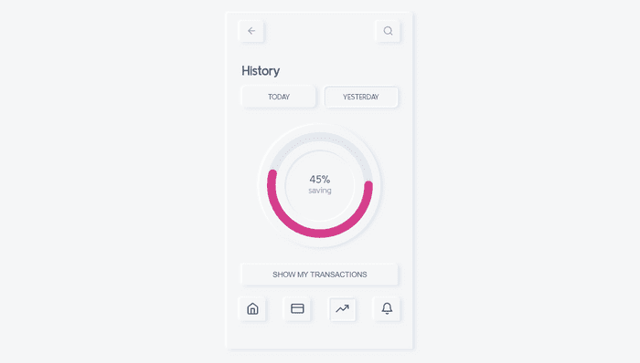 CSS Neumorphism Examples - Payment App (Neumorphism)