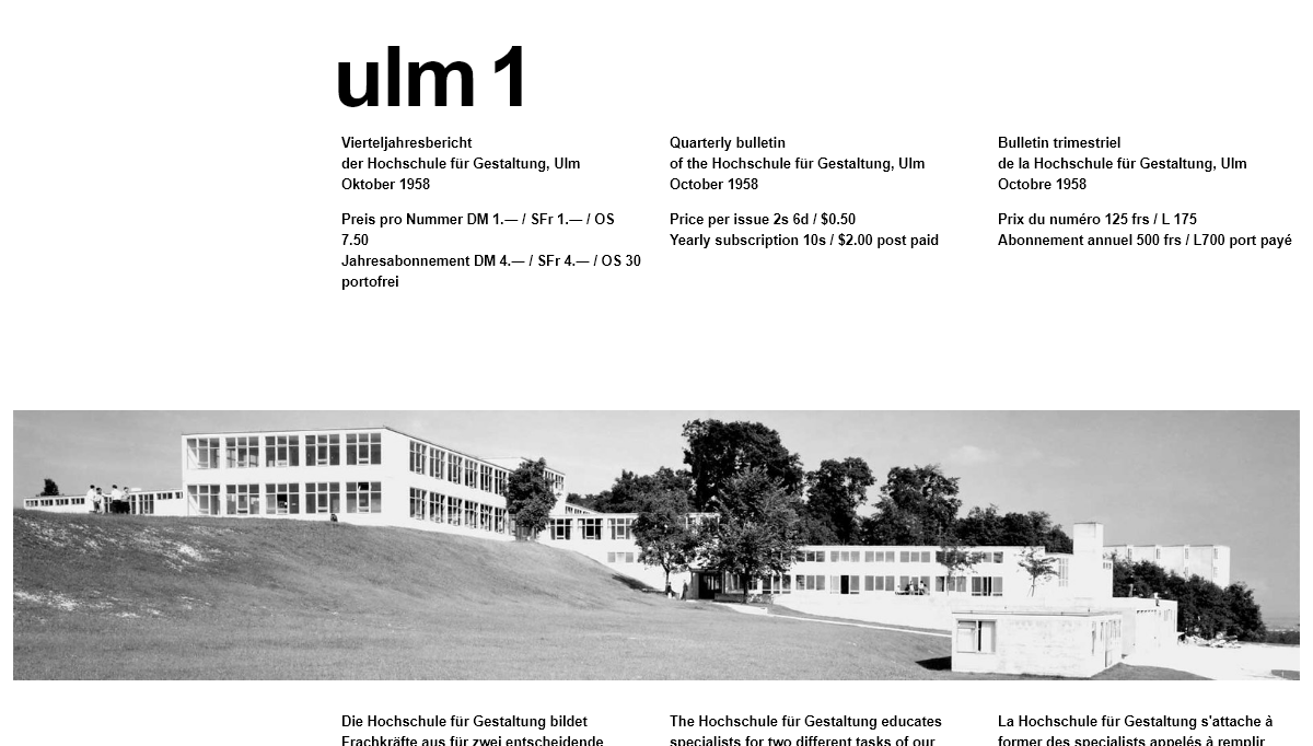 CSS Magazine Layouts - Responsive HFG Ulm Journal with CSS Grid
