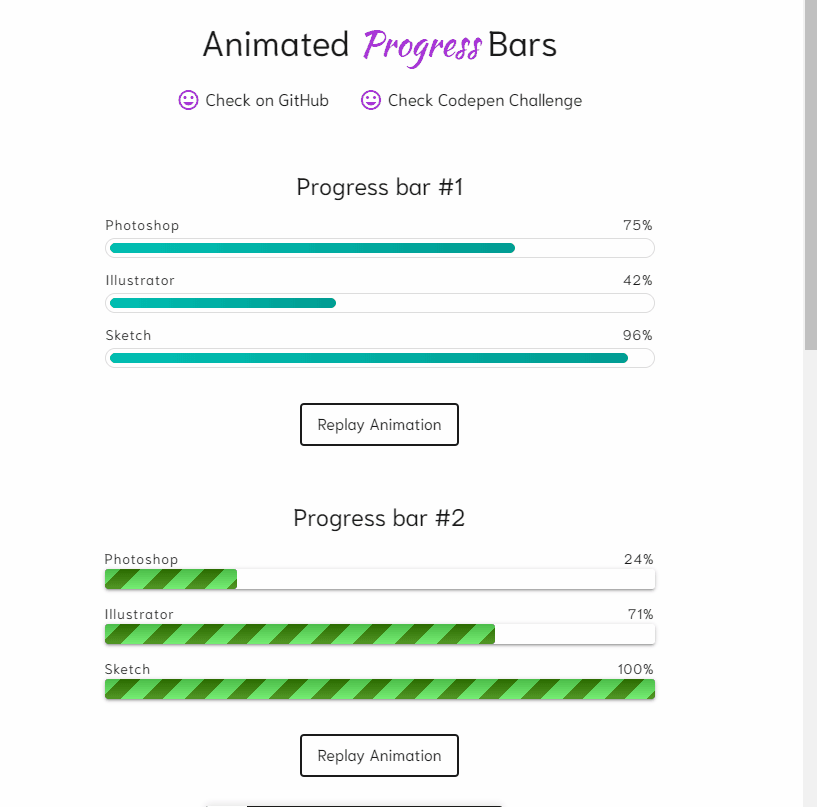 JavaScript Progress Bars - Animated progress/skill bars collection